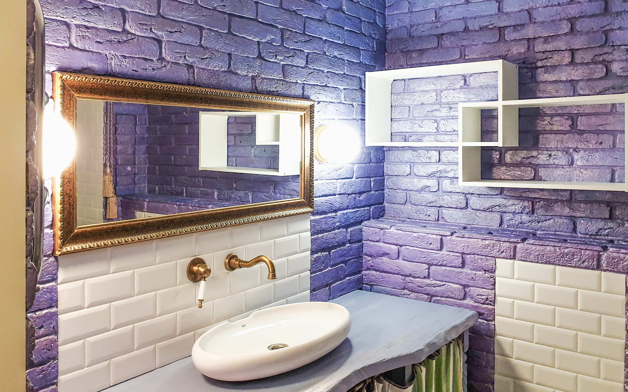 purple washroom