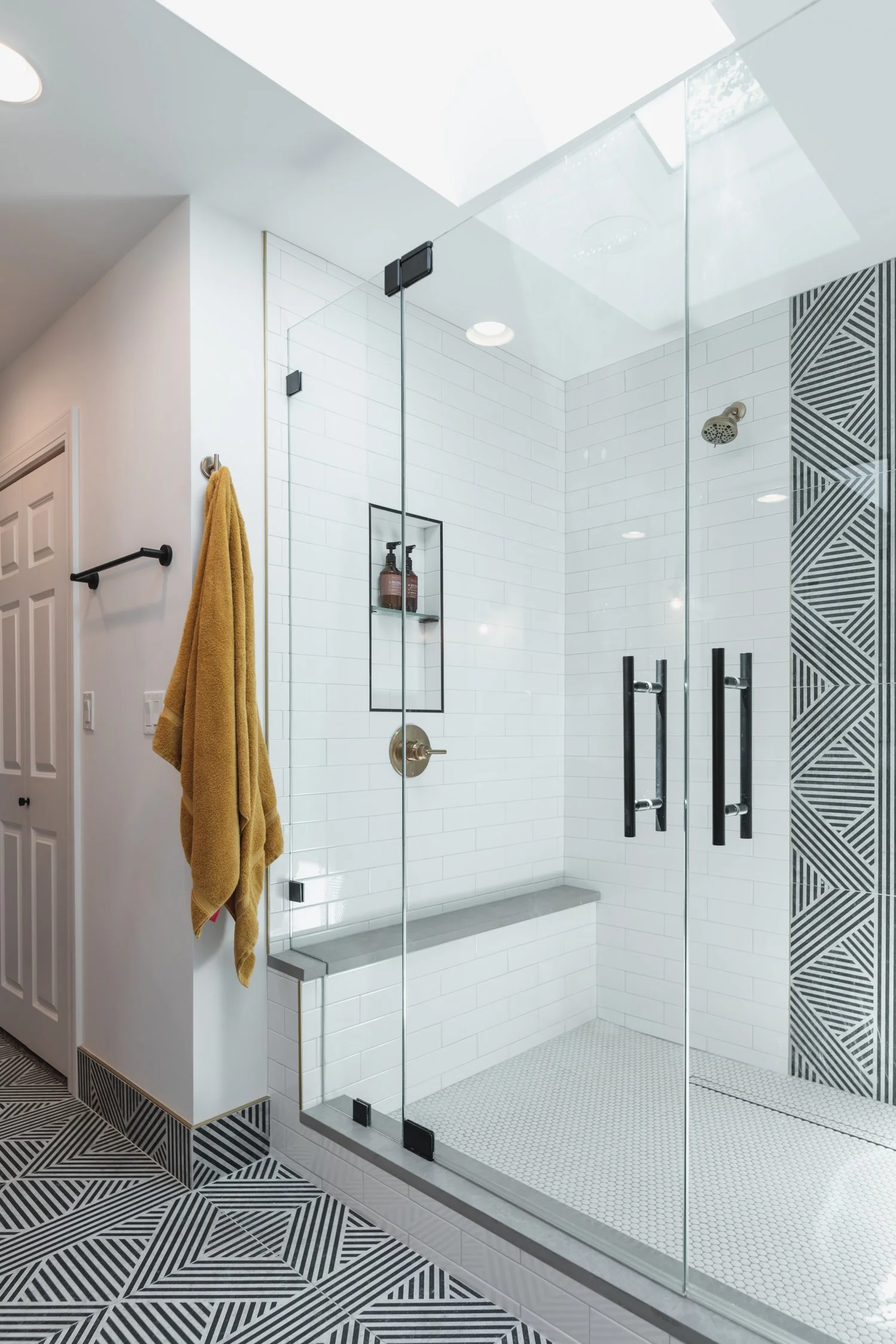 Bathroom remodeling with walk-in shower installation